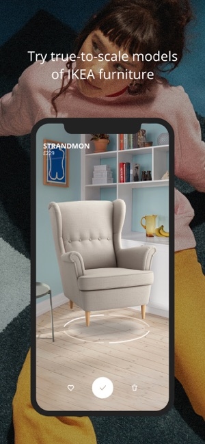 Ikea a intégré la technologie d'intelligence artificielle dans l'application pour smartphone Place sous iOS. © Courtesy of Ikea via the App Store, Ikea Place