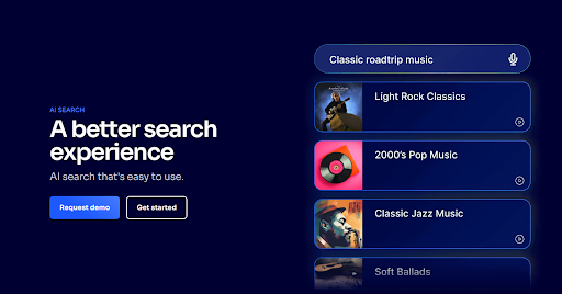Screenshot of Algolia homepage